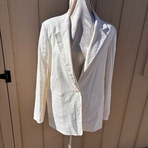 DKNY Oversized Fit Linen Blazer